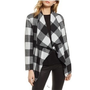 BB Dakota Checking It Open Front Knit Jacket